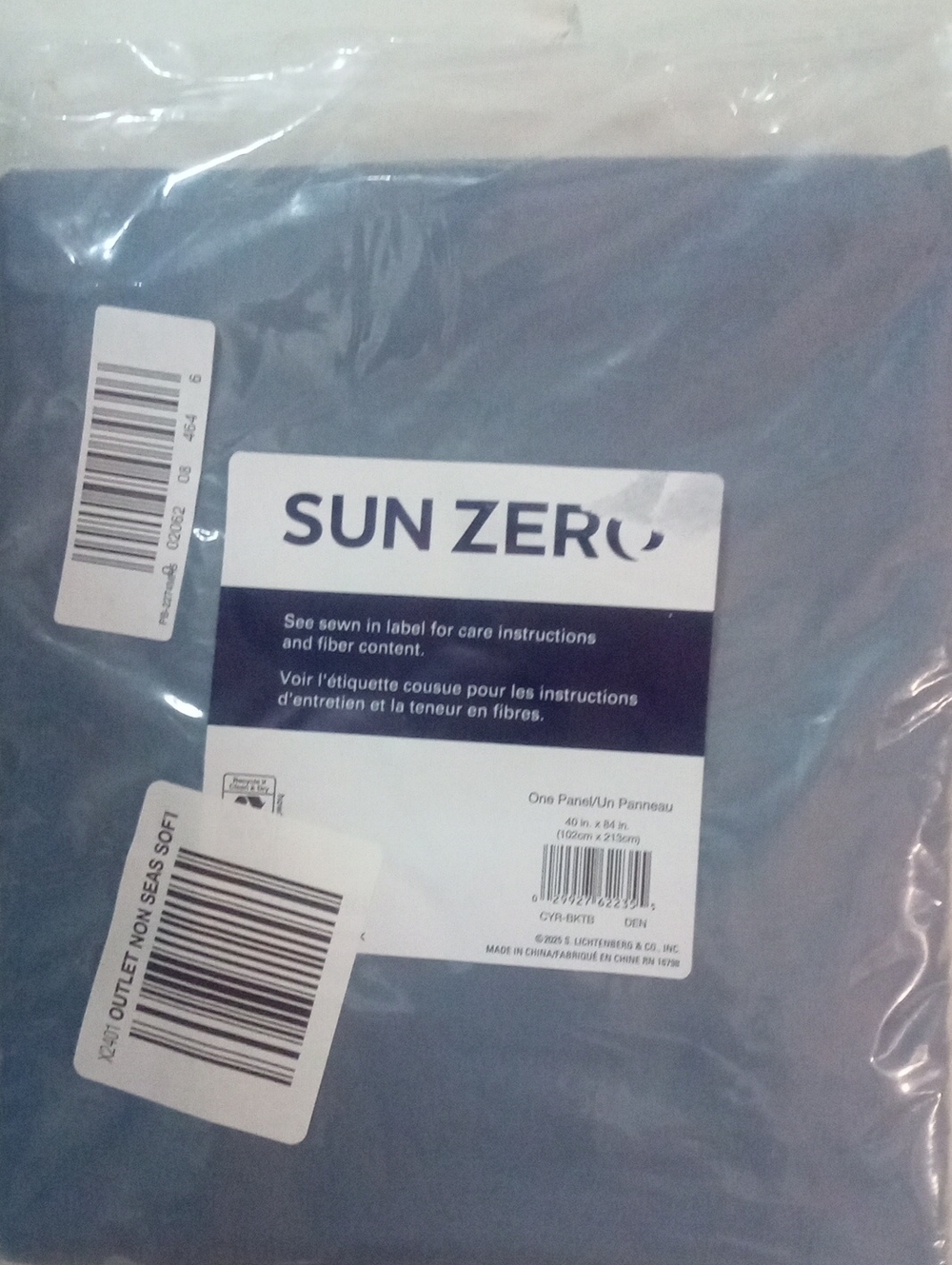 Sun Zero  Blackout Curtain Panel Blue 84" Cyrus NWT $45